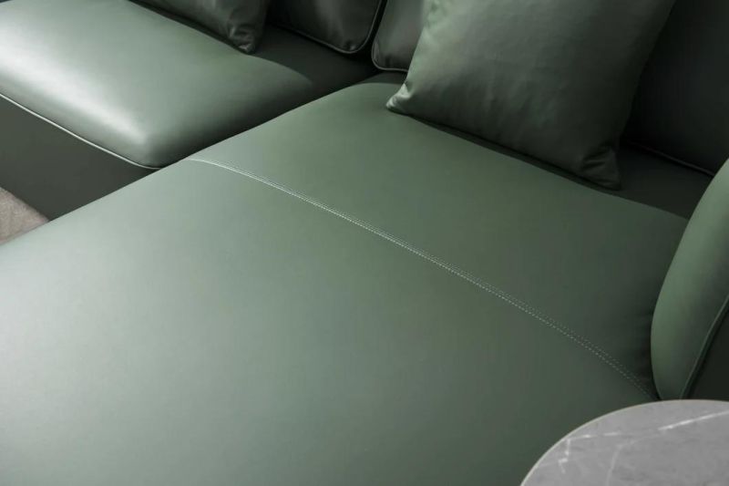 Factory Price Modern Furniture Livingroom Furniture Leather Sofa Grass Green Sofa GS9040