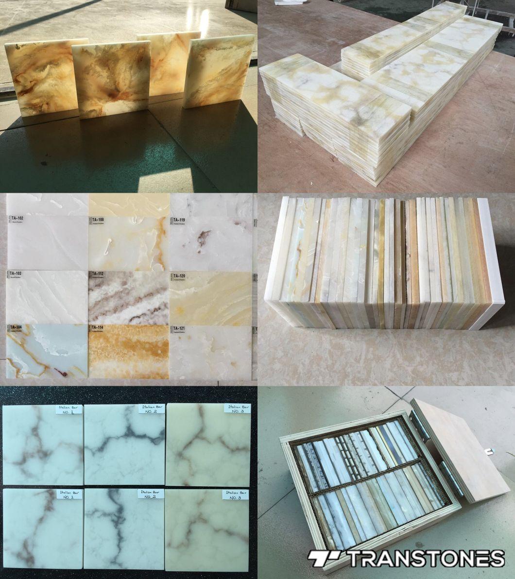 Artificial Onyx Translucent Stone Panel Alabaster Marble for Tea Table