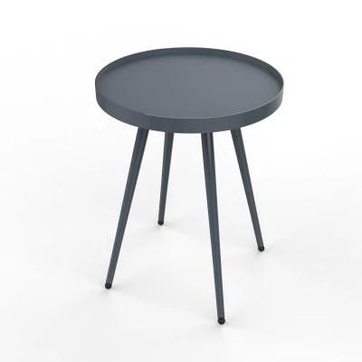 Cheap Modern Living Room Furniture Small Round Metal Wood Tray Table Coffee Table Side Table