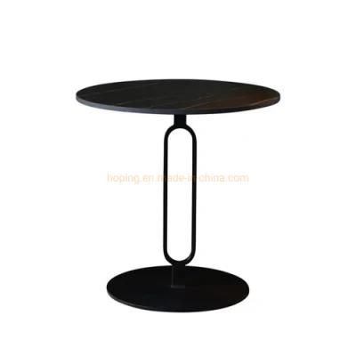 Living Room Furniture Metal Base Round Side Tea Table for Hotel Bedroom