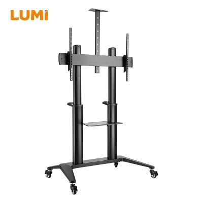 New Arrivals Height Adjustable Large Screen Aluminum TV Cart