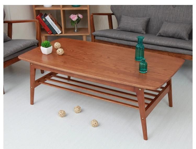 Nordic Simple White Oak Double-Layer All-Match Coffee Table