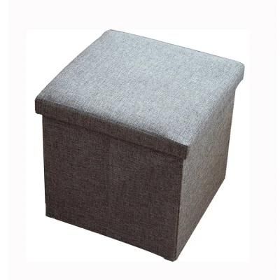 38*38*38cm Nordic Style Living Room Shoe Changing Stool Linen Folding Storage Stool Finishing Storage Box Strong Storage Box Stool