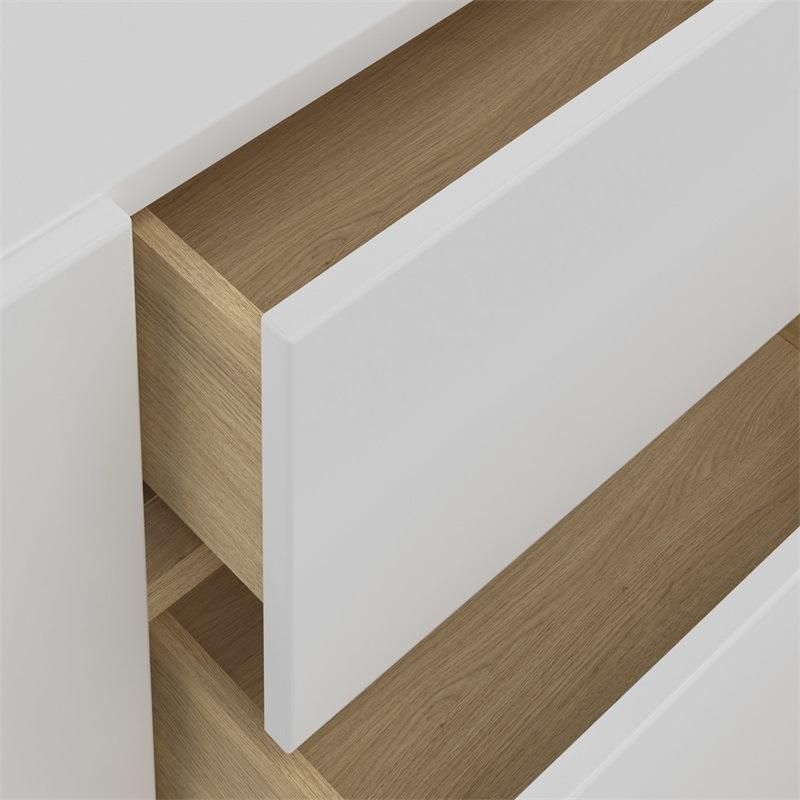 Modern Office White Brown Wooden TV Stand with Heavy Feet
