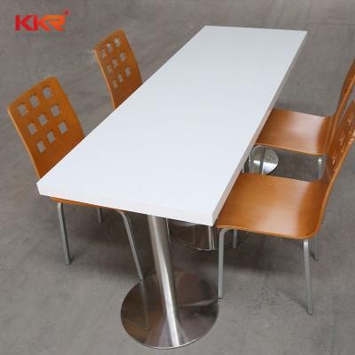 4 Seats Solid Surface Square Table and Chair for Restaurant