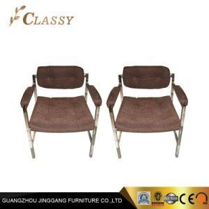 Metal Home Hotel Furniture Modern Silver Stainless Steel Fabric Lounge Chair