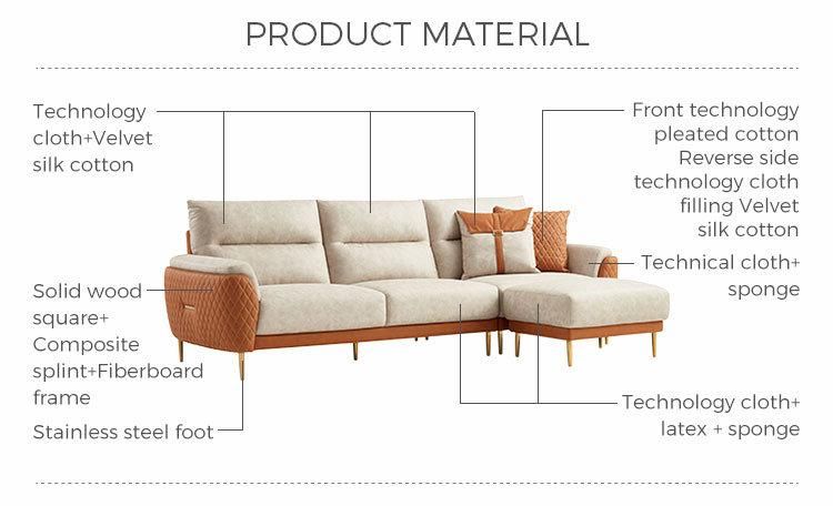 Linsy Scandinavian Design Style Living Room Furniture Upholstery Fabric Sofa S108