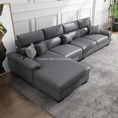 Chinese Modern Deep Soft Furniture Leathaire L Shape Sofa