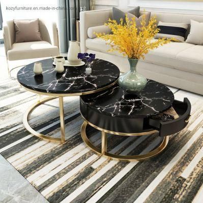 Living Room Low Height Modern Small Size Round Coffee Table