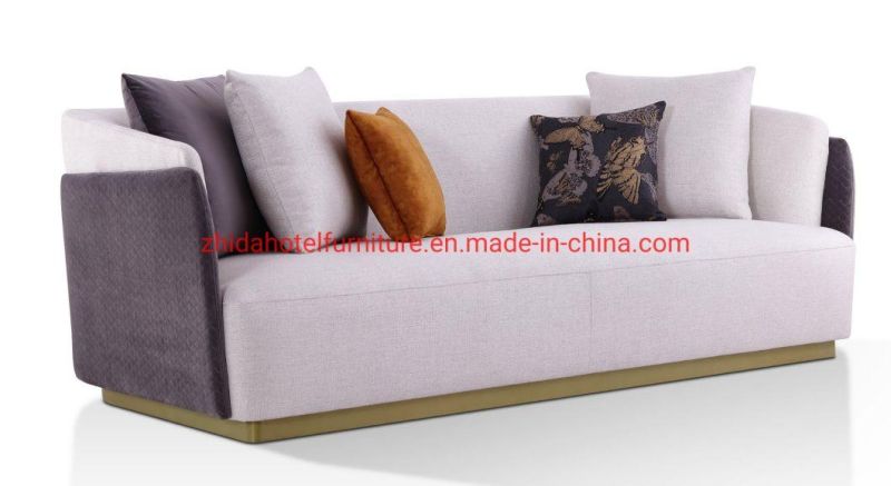 Contemporary Style Metal Living Room Furniture Classic Stainless Steel Sofa