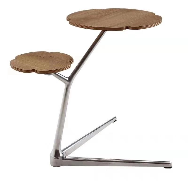 Unique Modern Tree Shaped Aluminium Double Top Side Table