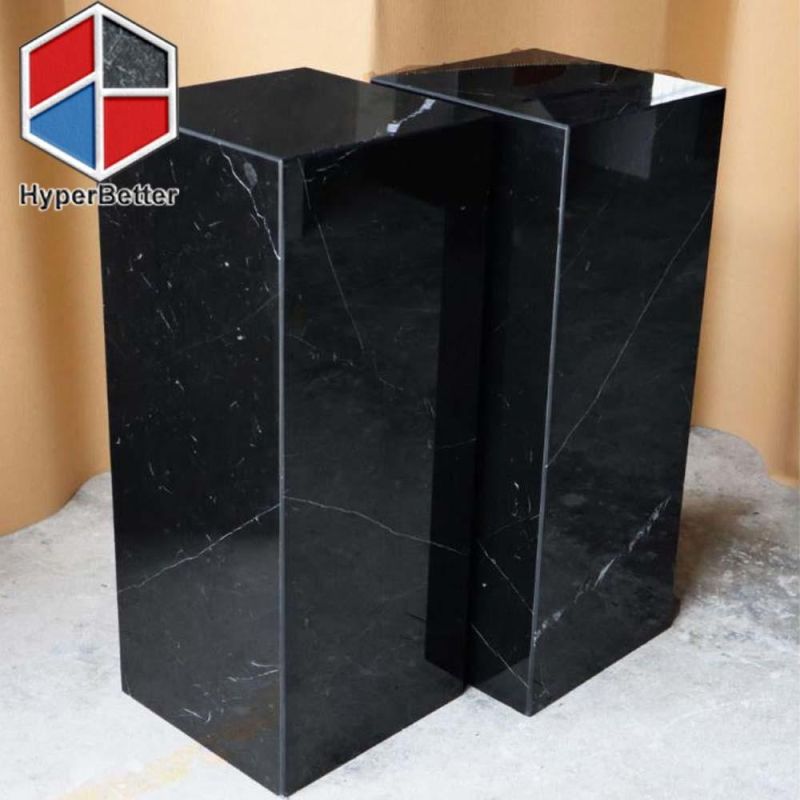 Silver Portoro Marble Plinth Tables