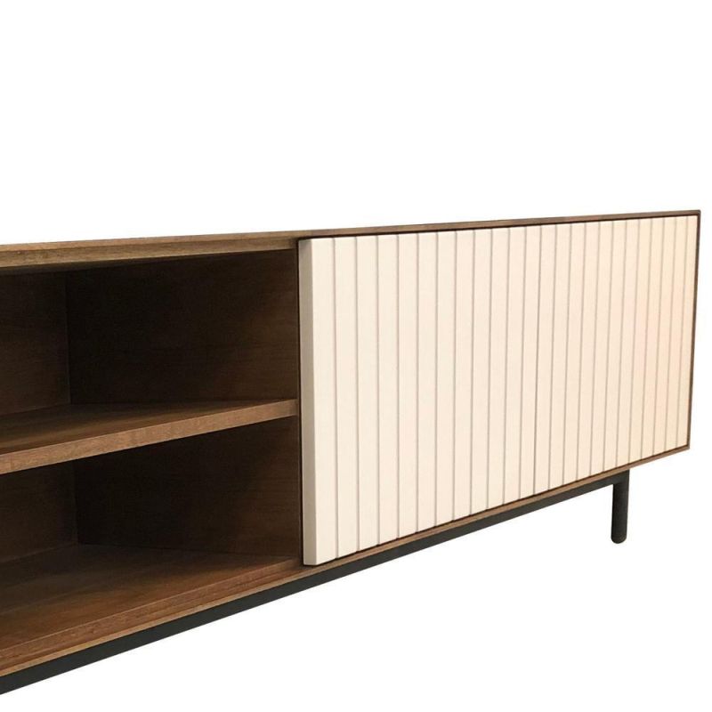 Cheap Big Storage Walnut Veneer Finish MDF TV Satnd