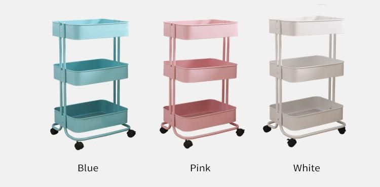 Mobile Storage Rack Steel Side Table Storage Cart