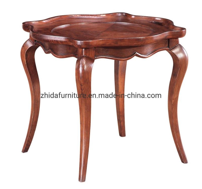 Hotel Furniture Antique Style Round Wooden Coffee Side Table