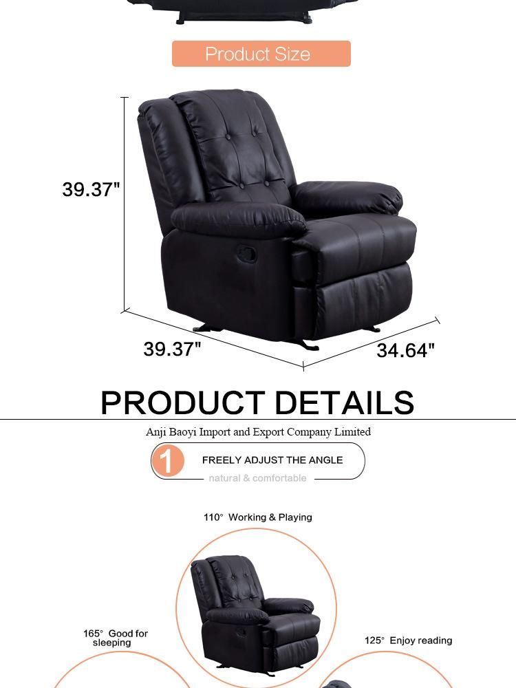 Creative Design Hot Sale Modern One Seat PU Leather Sofa Recliner