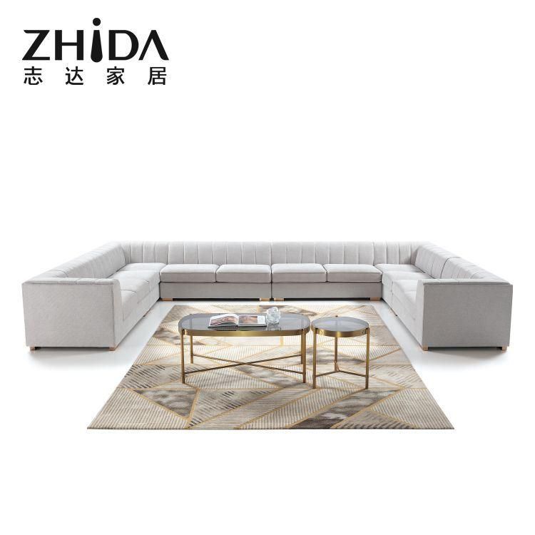 U Shape L Shape New Luxury Seational Sofa High-End Euorpean Villa Lobby Sofa Couch for Star Hotel