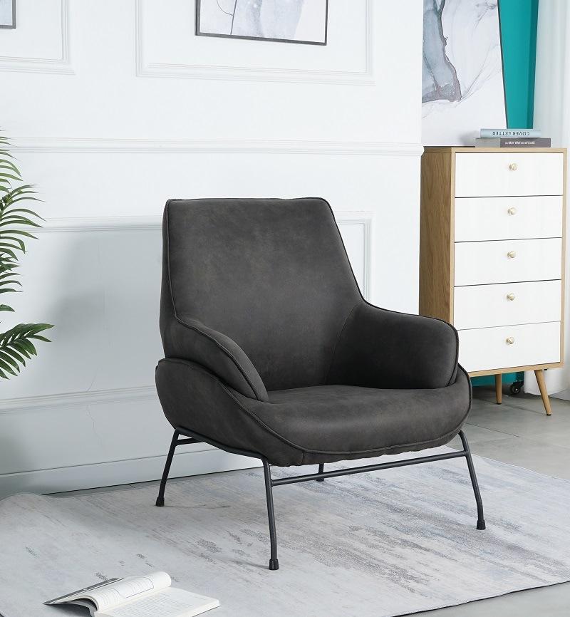 Hot Sale Nordic Living Room Furniture PU Leather Fabric Modern Leisure Chair