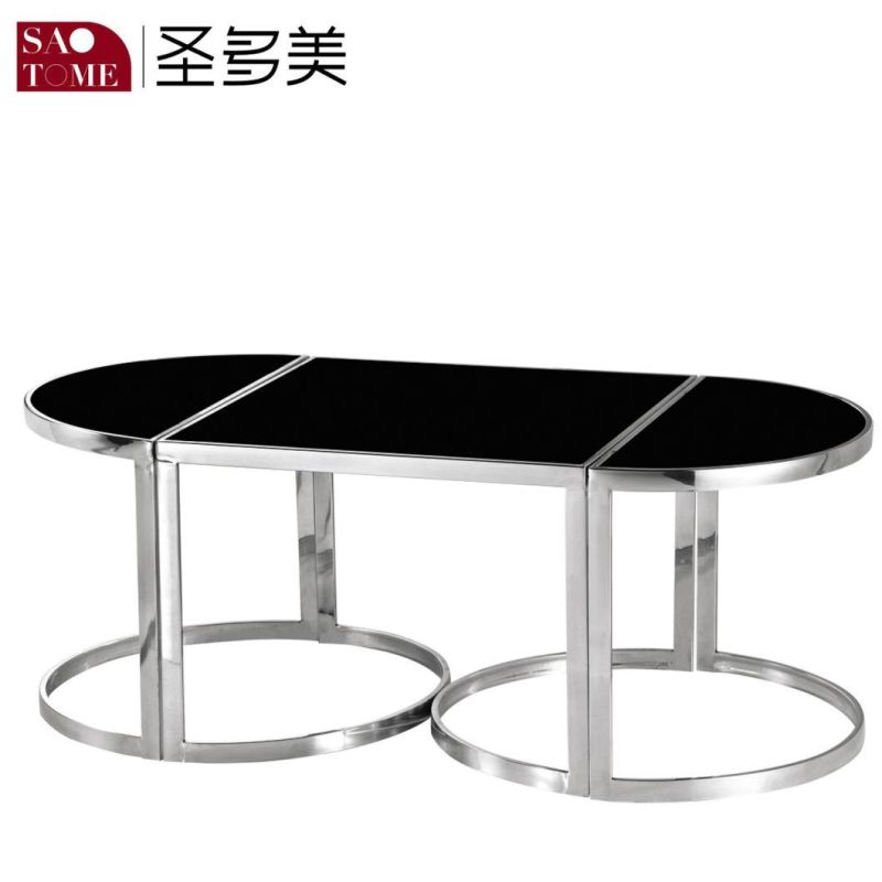 Modern Simple Living Room Furniture Trinity Black Glass End Table