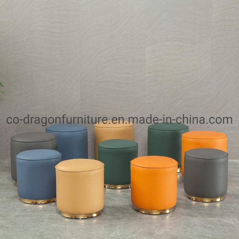 Modern Luxury Living Room Furniture Leather Round Stool Sets