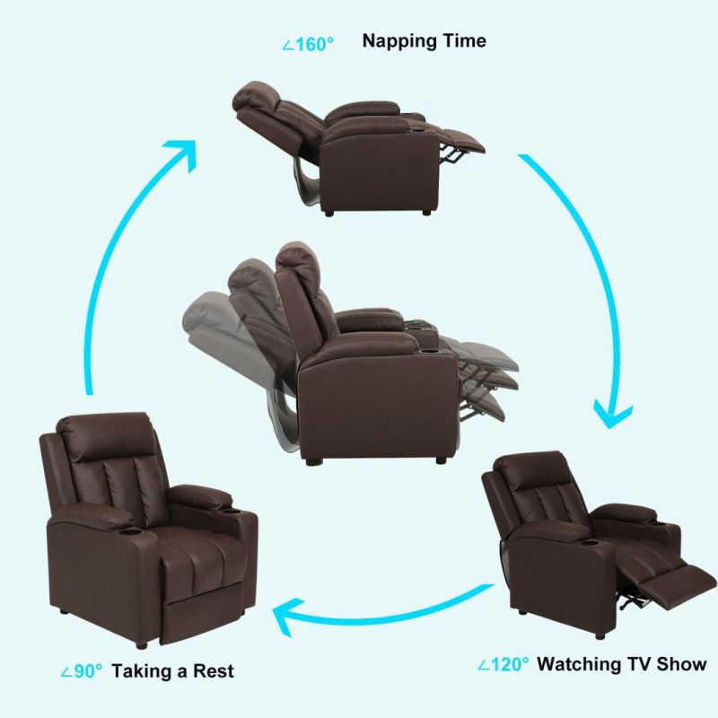 Jky Furniture Modern Design Comfortable Leather Manual Massage Recliner Chair