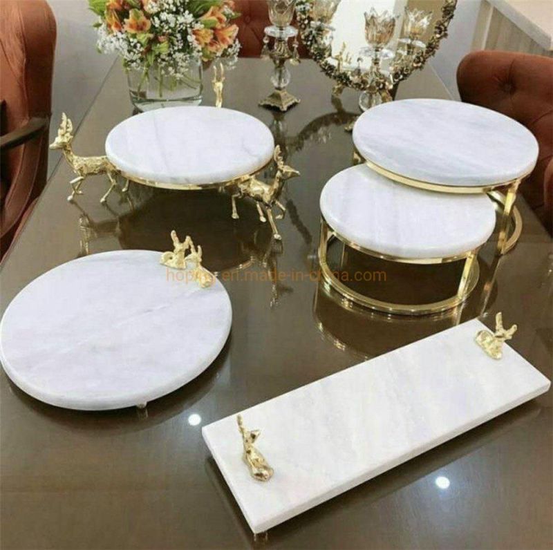 Modern Hotel Furniture Marble Top Stainless Steel Golden Coffee Side Table Indoor Table Mold