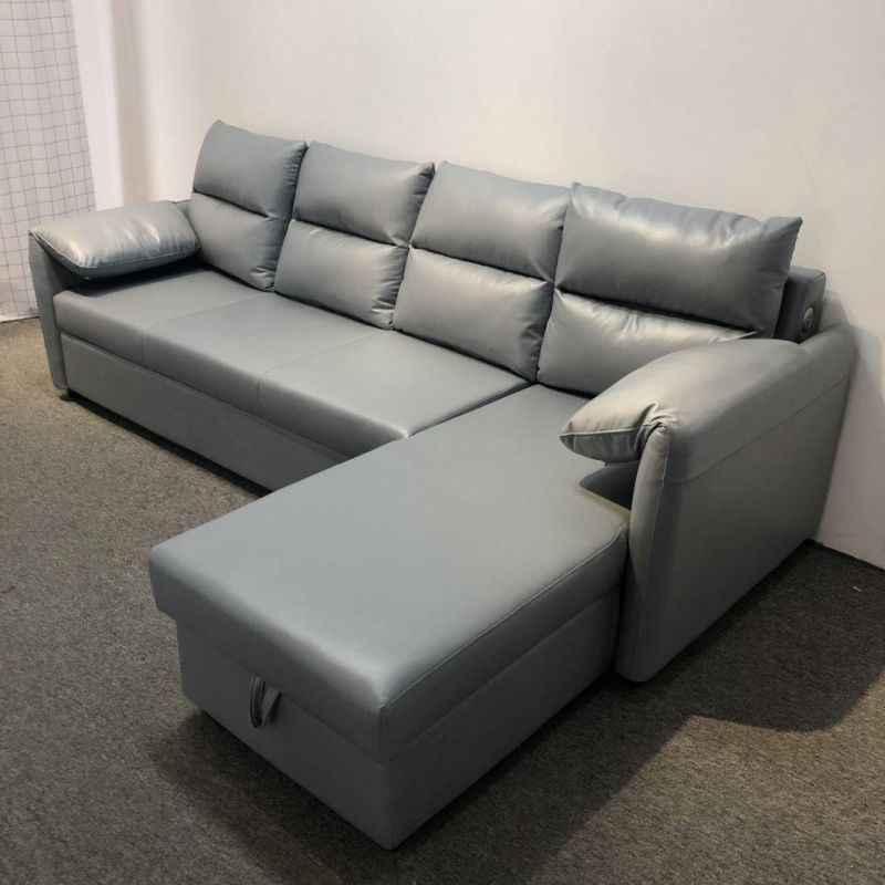 Italian Sofa Villa Living Room Combined Dual-Purpose Storable Rechargeable Sofa Bed