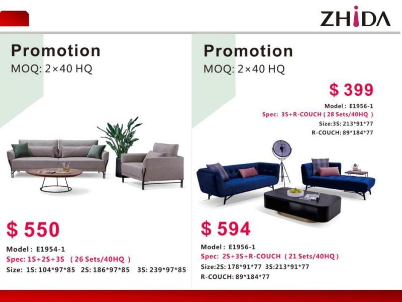 15% off Chinese Modern Fabric Sofa Zhida Furniture Living Room Furniture