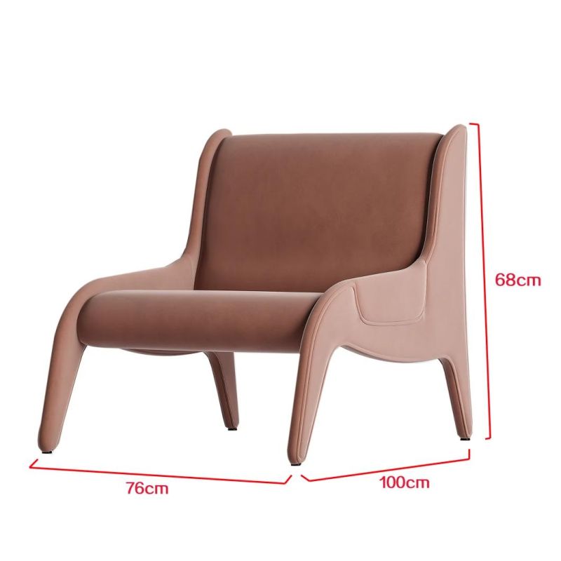 Wholesale Hot Selling Modern Room Furniture European Style Living Room Fabric Single Chair with Metal Leg