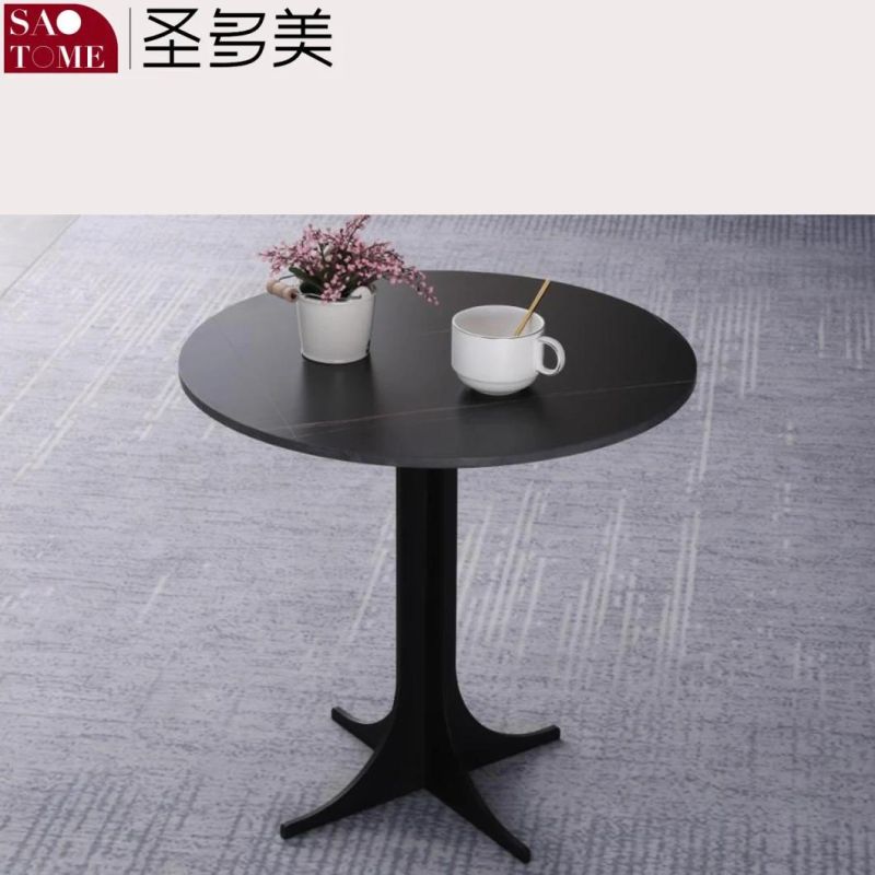 Modern Living Room Furniture Stainless Steel Cone Tube Slate/Marble Countertop Coffee Table