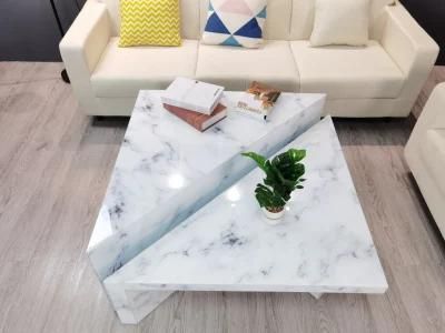 China Made New Style Crushed Diamond Tempered Glass Coffee Table