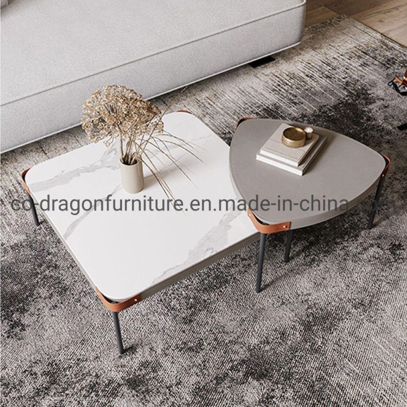 Fashion Steel Coffee Table with Marble Top for Home Furniture