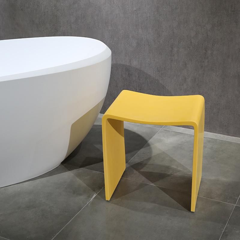 Black Matt Acrylic Stone Yellow Bathroom Stool Seat for Hotel