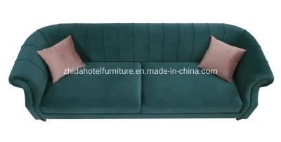 Restaurant Sofa Living Room Furniture Wooden Fabric Hotel Lobby Sofa