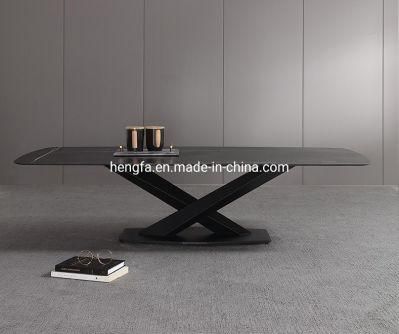 Modern Office Tea Table Home Furniture X-Shape Marble Side Table