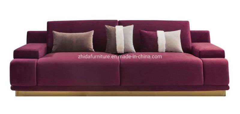 Luxury Home Furniture Comfortable Velvet Living Room Fabric Sofa