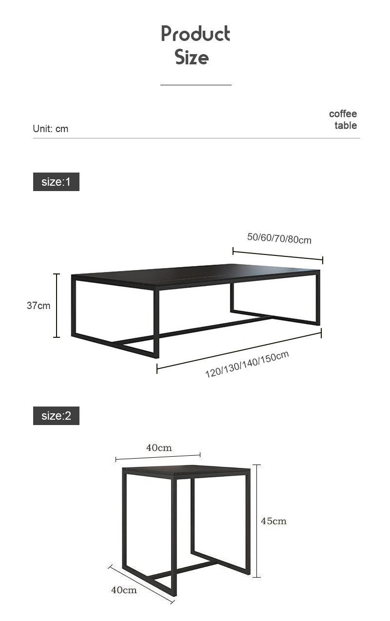 Italian Vintage Design Furniture Small Coffee Table with Steel Frame