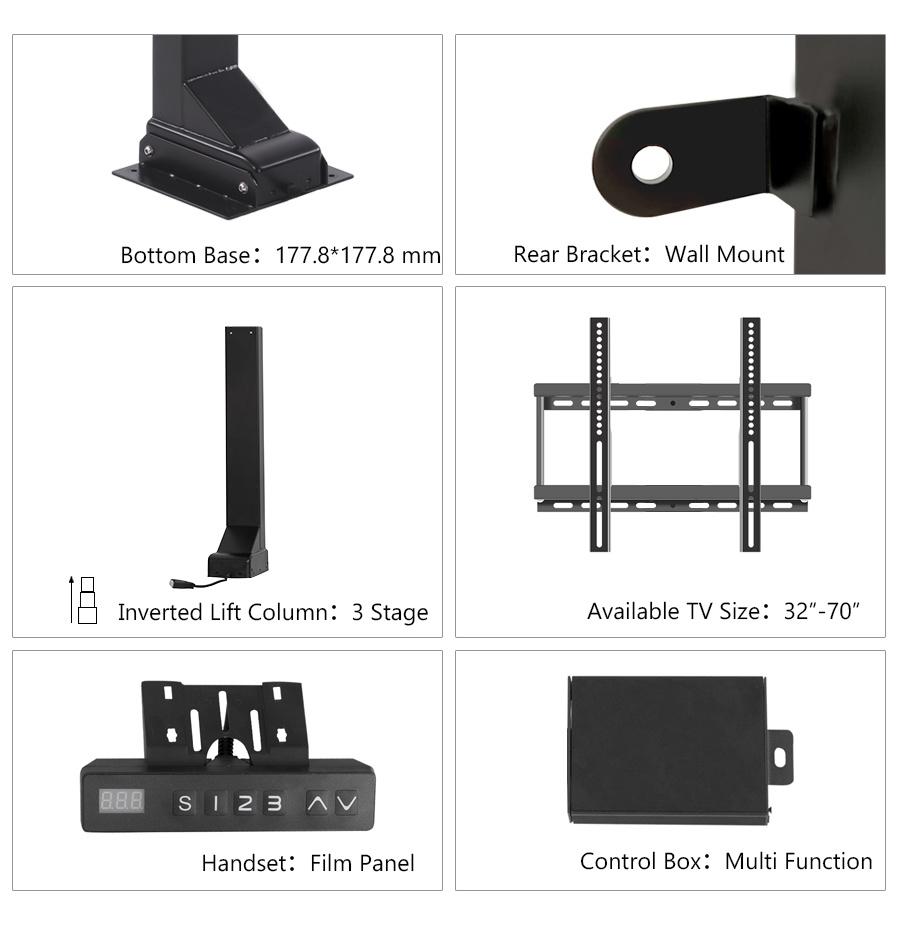 Professional Manufacturer Motorized Mechanism Single Motor TV Lift