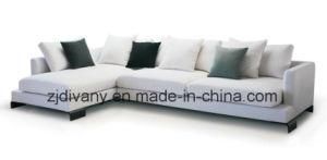 Modern Style Hotel Sofa Fabric Leather Sofa (D-75-F+E)