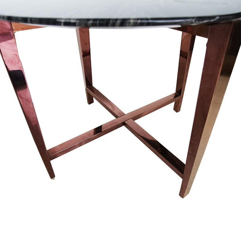 High Quality Coffee Round Marble Top Stainless Steel Gold Side Tea Tables