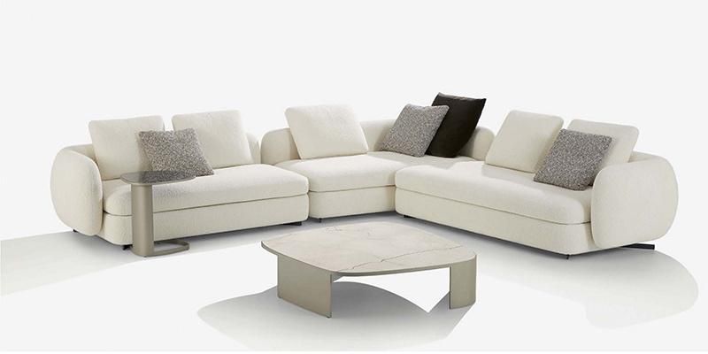 Foshan Factory Custom Made High End Modern Home Furniture Villa Living Room Fabric Sectional Sofa Furniture Modular L Shape Couch Set