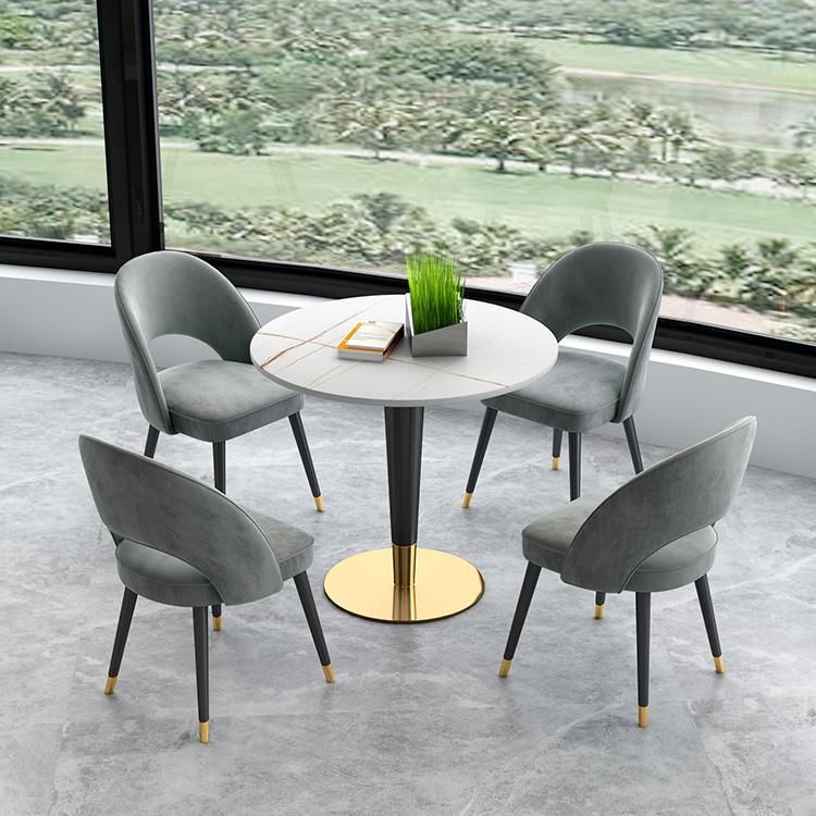 Hot Sale Modern Luxury Home Furniture Green Velvet Metal Chair for Restaurant Room Dining Chairs Sillas Stoelen