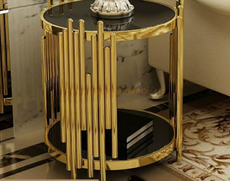 Chinese Dining Furniture Metal Table Factory Direct Two Layers Top Hotel Table