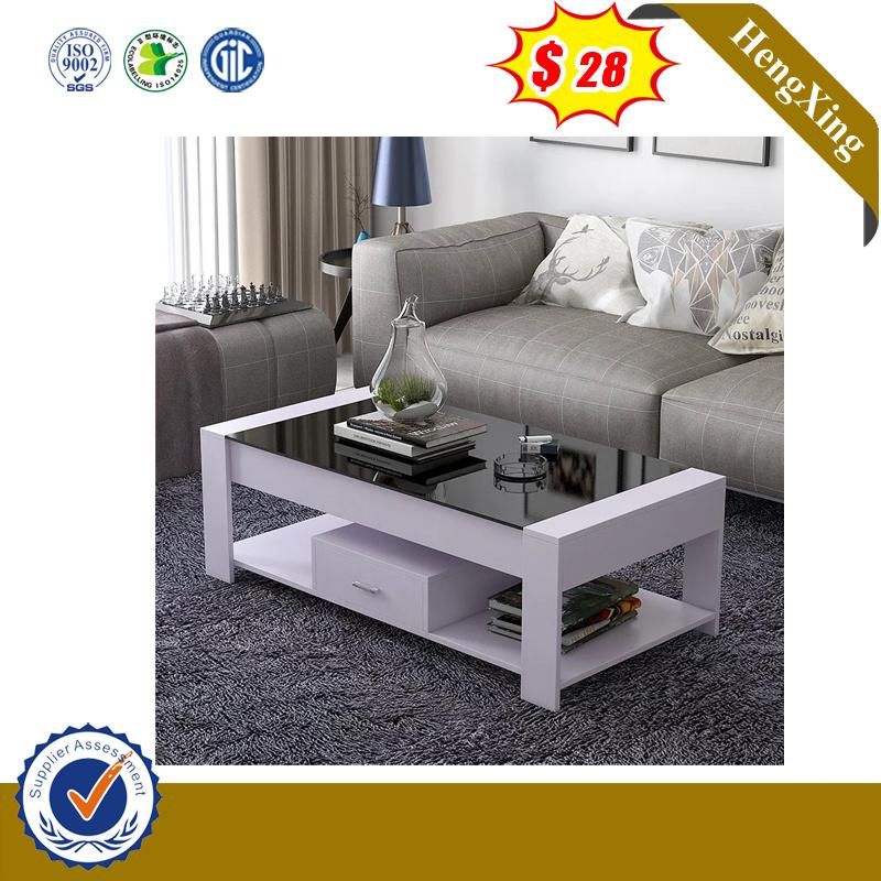 Simple TV Floor Stand Wood Glass Living Room Furniture Coffee Table (IMG-5817)