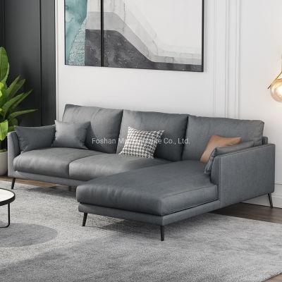 Lounge Furniture Couch 3 Seaters Modern Design Living Room Furniture Luxury Gray Fabric Sofa