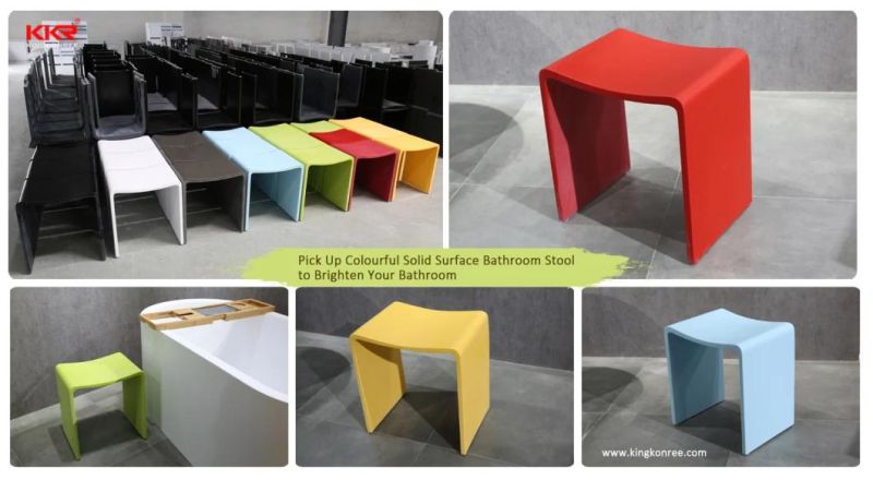 Verious Colors Solid Surface Shower Stool Match with Bathtub