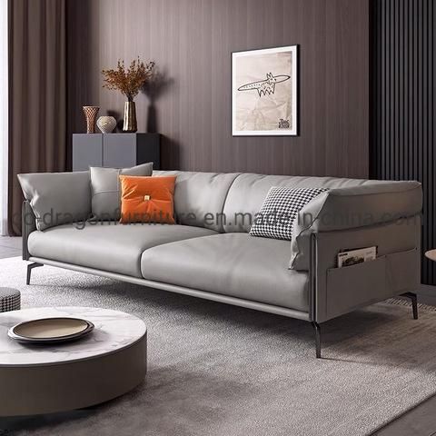 Modern Luxury Leather Long Living Room Sofa for Home Furniture