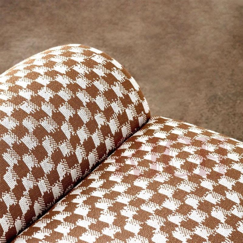 Living Room Low Back Houndstooth Fabric Shoe Stool