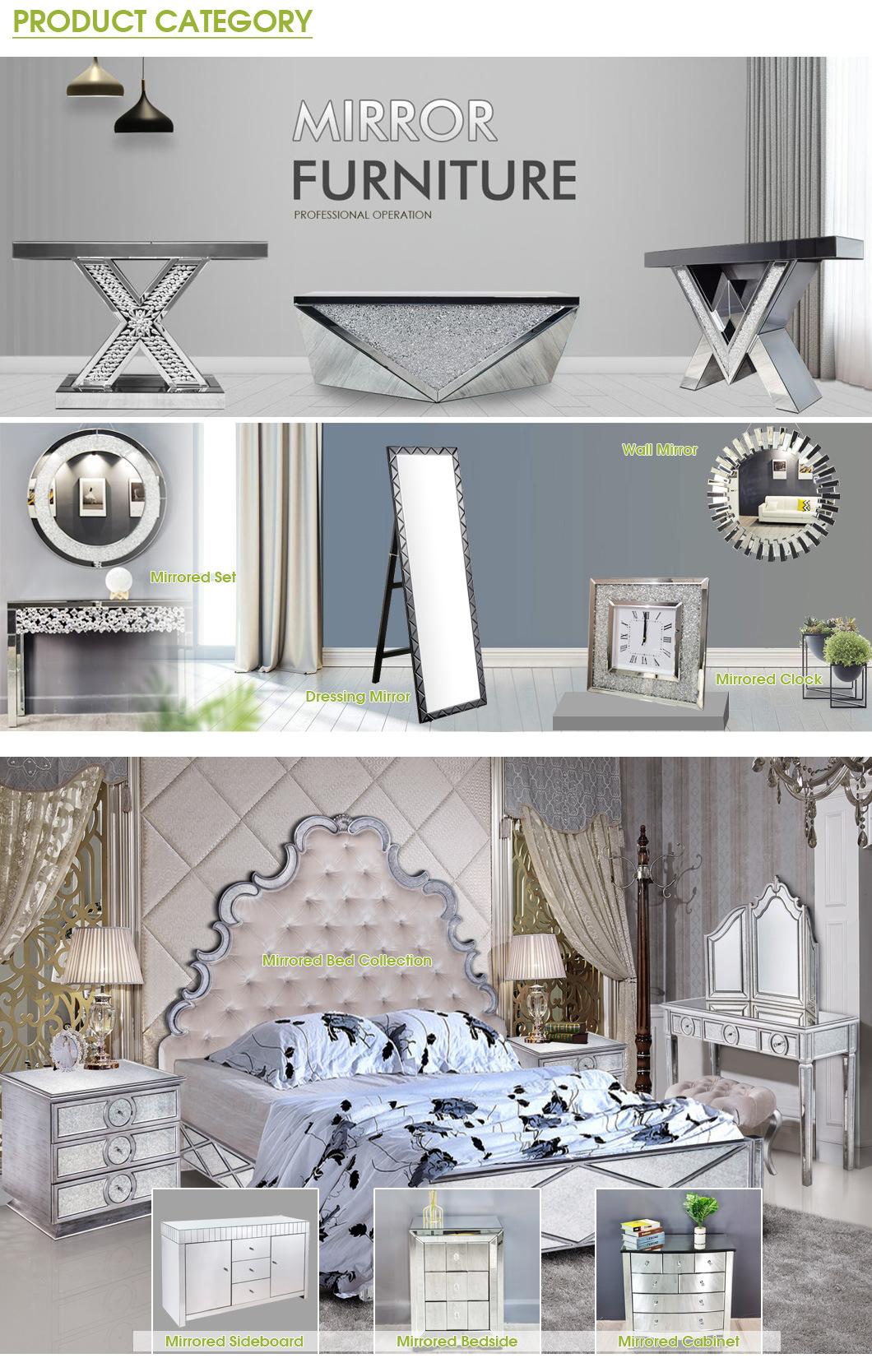 Wholesale Price Modern Mirrored Bedroom Glass Furniture UK