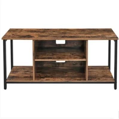 Modern Industrial Wood TV Console Table with Storage